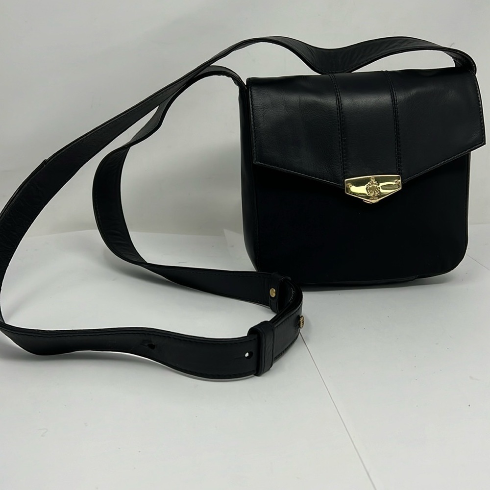 Mark Cross Black Leather and Nylon Shoulder Crossbody Bag